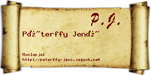 Péterffy Jenő névjegykártya