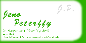 jeno peterffy business card